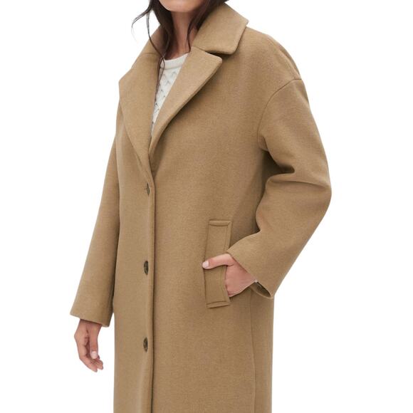 Gap Oversized Longline Wool Blend Coat Button Front Camel Tan Size XXL - Picture 2 of 12